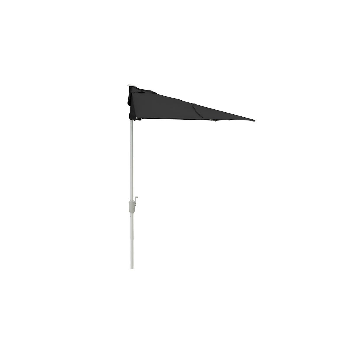 METRO PROFESSIONAL Demi-parasol rectangulaire, acier/aluminium, 2.1 x 1.3 m, avec manivelle, hydrofuge, anthracite/platine