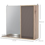 thumbnail of Armario de Baño con Espejo Mueble Auxiliar de Pared con 1 Puerta y Estante Ajustable Estilo Moderno para Cocina Recibidor 57x14,2x49,2 cm Roble y Gris