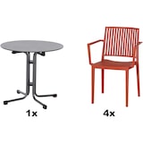 thumbnail of SIENA GARDEN Urban Lights Set 5teilig Lane Sessel gastrotauglich brick mit Tisch Sola Ø80