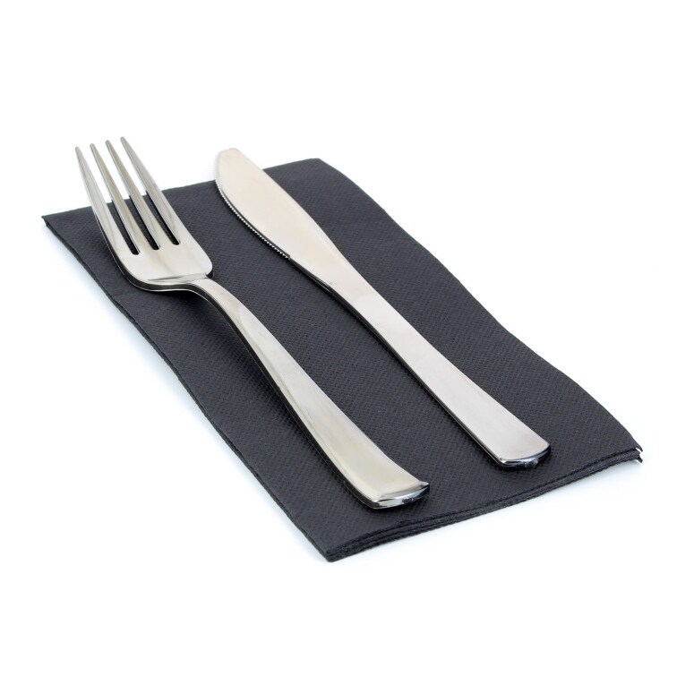 MONOUSO - Papieren servet dubbel punt zwart 40x40cm 1/8 (50 stuks)
