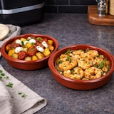 thumbnail of 6er Set Airfryer Tonschalen rund mit Griffen Ø16cm 300ml Tapas Cazuela Antipasti