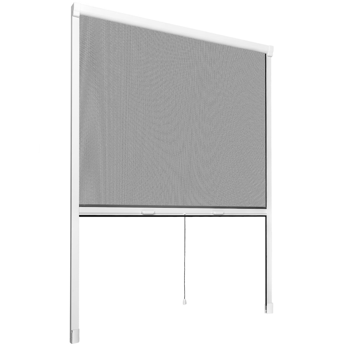 tectake Tela mosquiteira de rolo alumínio fibra vidro ajustável 90x160cm branca rede preta proteção insetos janela montagem fácil resistente UV
