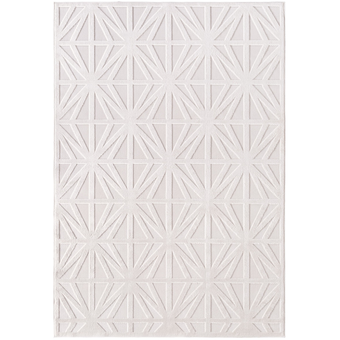 Teppich Balkon 3D-Effekt Pflegeleicht Waschbar Strapazierfähig Terrasse Küche Creme 280x370 cm OEKO-TEX Gekettelt – ORTLER von Kadima Design