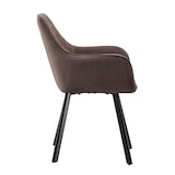 thumbnail of SalesFever Esstischgruppe 5-tlg. | 160 x 85 cm | Platte Akazie 26 mm cognac | Metallgestell schwarz | 4 Armlehnstühle aus Samt | braun – schwarz