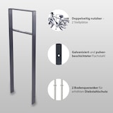 thumbnail of Fahrradanlehnbügel 116,5 x 39 cm Flachstahl 13 mm Anthrazit Einbetonieren Fahrradständer Fahrradanlähner Amazon