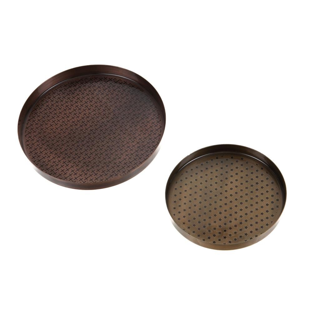 Set de 2 plateaux décoratif Ali -  Multicolore  Métal Amadeus 15.00x15.00 cm