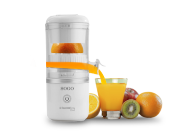 Sogo USB‑Citruspers Oplaadbaar, Auto‑Lift, Anti‑Pulpfilter – Snel, Schoon en Handig voor Alle Citrusvruchten