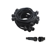 thumbnail of Guirlande guinguette extérieur IP65 10M 20 douilles E27 câble plat noir connectable professionnelle