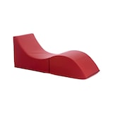 thumbnail of Dmora Klappbett Andreina, Puff umwandelbar in Einzelbett, 100% Made in Italy, Puff, umwandelbar in eine Chaiselongue aus Kunstleder, Cm 130x50h50, Rot