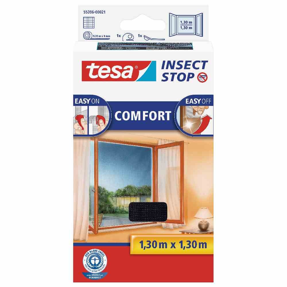 TESA tesa® Insect Stop vliegenhor Vliegenhor voor ramen antraciet 130 x 130 cm