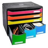 thumbnail of Exacompta 306798D 1x STORE-BOX MAXI 6 Schubladen Black Office schwarz/Harlekin/schwarz - Regenbogen