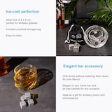 thumbnail of Intirilife Granit Whiskey Steine in STEIN GRAU - Je 2 x 2 cm - 9 Stück wiederverwendbare Granit Eiswürfel mit Aufbewahrungsbeutel