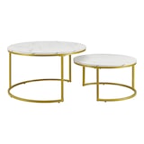 thumbnail of Helloshop26 - Juego de 2 mesas de centro nido redondas efecto mármol blanco y dorado 03_0008355
