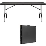 thumbnail of BRASQ Inklapbare Vouwtafel Zwart - 180x70x74cm - Klaptafel - Weerbestendig - Tafel met draaghandvat