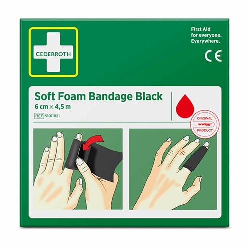 `Cederroth` Soft Foam Bandage 4,5 m x 6 cm schwarz , Refill