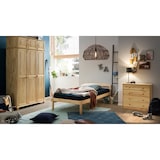 thumbnail of Möbilia Schrankaufsatz | mit 3 Türen | Kiefer-Holz | B 119 x T 52 x H 52 cm | 19020075 | naturfarben lackiert | Serie SCHRANK