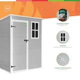 thumbnail of Wasabi - Cobertizo de Jardín en Resina Unit 1.4 con ventana - Incluye el suelo - Techo plano - Gris Blanco - Caseta exterior