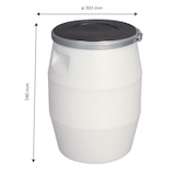 thumbnail of GILAC Fût + genouillère métal + couvercle - 50 L - Blanc G178721