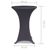 thumbnail of Tischhussen für Stehtische 2er Set AMAU Stretchhusse Ø80 cm anthrazit | Hussen elastisch Stehtischhusse Stehtisch-Abdeckung