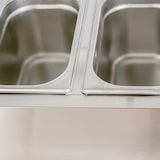 thumbnail of Romux® Kühlvitrinen für Tapas 160x33x44 cm aus Edelstahl und Glashaube mit 8 Becken GN 1/4 | Gekühlte Vitrine mit digitalem Dixell-Thermostat