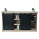 thumbnail of Sideboard HWC-K75, Highboard Étagère Armoire Porte coulissante 7 compartiments Aspect bois Métal industriel 84x150x40cm ~ naturel