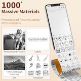 thumbnail of Mini Imprimante Portable Bluetooth Pour Étiquettes Et Photos Rose Blanc + Vert YONIS