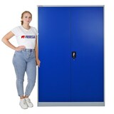 thumbnail of PROREGAL Mega Deal 2x Flügeltürenschrank ELEPHANT Metall Aktenschrank abschließbar 2 Türen 180x120x40cm Stahl 4 Ebenen Stahlschrank Blau/Lichtgrau