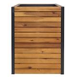 thumbnail of Fioriera HWC-L23, fioriera per aiuole rialzate, legno di acacia per esterni, alluminio certificato MVG ~ 60x42x42cm marrone