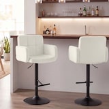 thumbnail of CLP Barhocker Los Angeles Samt Samt HBT: 93x60x56 cm creme schwarz