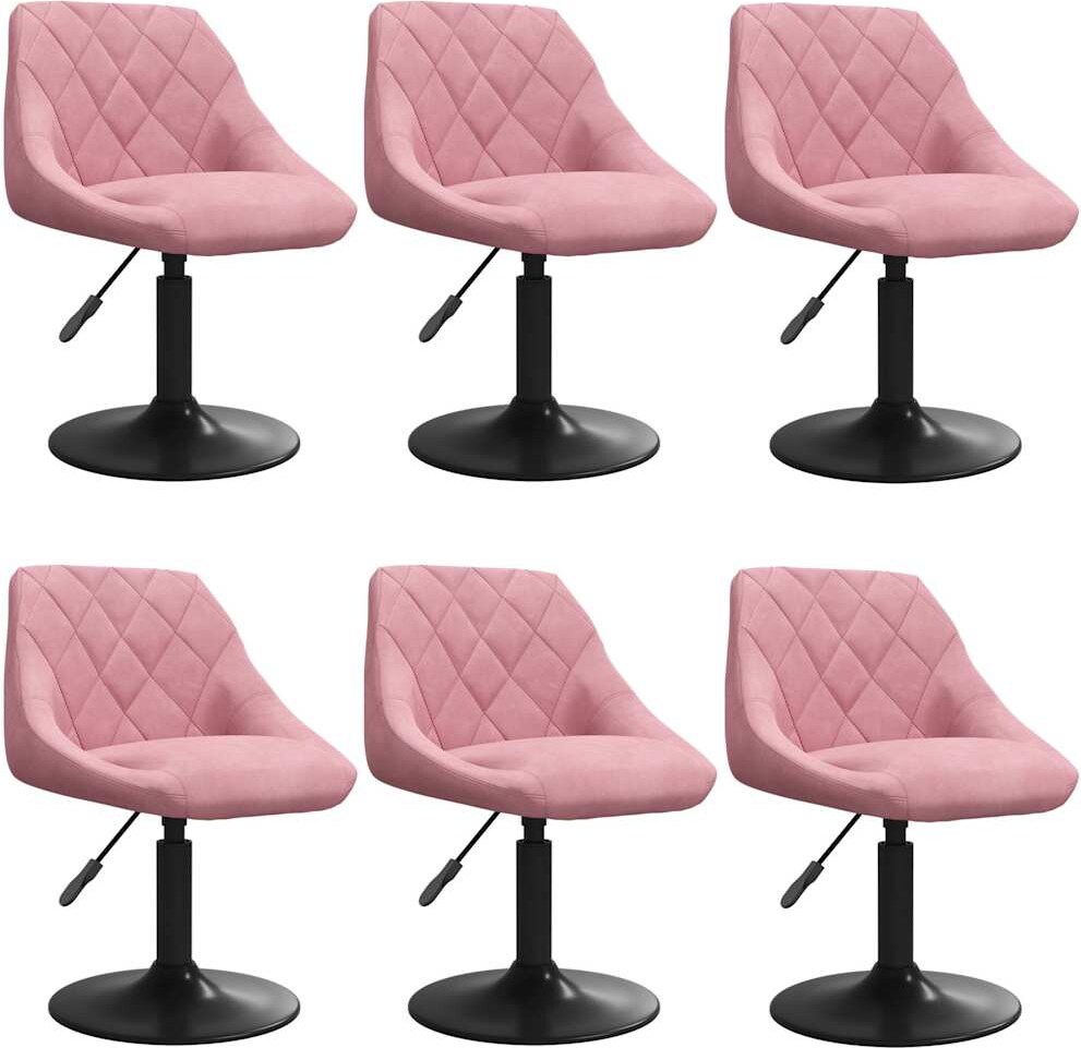 vidaXL Esszimmerstühle 6 Stk. Drehbar Rosa Samt