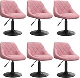 thumbnail of vidaXL Esszimmerstühle 6 Stk. Drehbar Rosa Samt