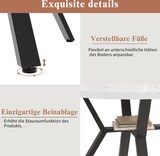 thumbnail of Essgruppe rund 100x100x75 cm Tisch MDF Marmoroptik mit Metallgestell Schwarz+Weiß, 4 Polsterstühle Wildlederoptik Schwarz, modern und platzsparend