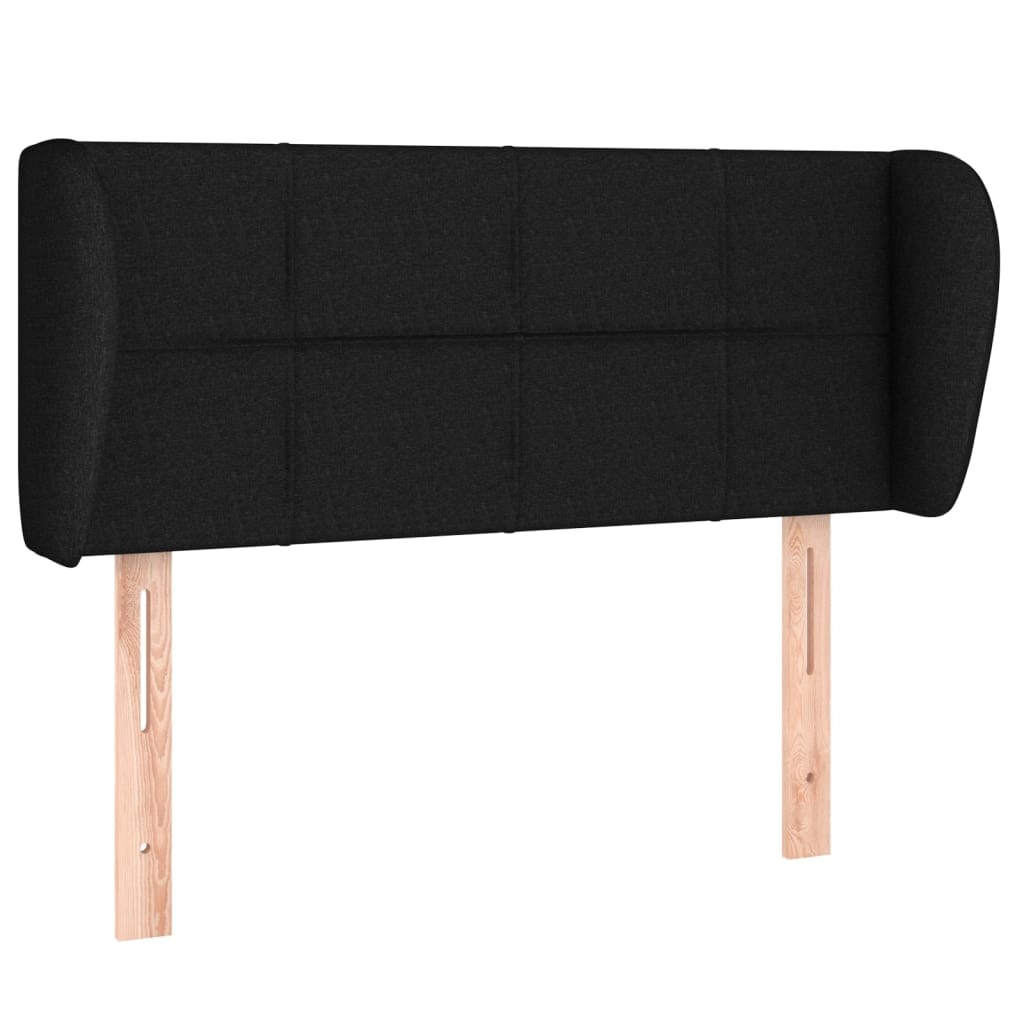 vidaXL Kopfteil mit Ohren Schwarz 93x23x78/88 cm Stoff