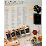 thumbnail of Five Stars® 24-delige Glazen Kruidenpotjes Vierkant met Bamboe Deksel – 2 Soorten Strooideksels – incl Stickers, Krijtstift, Vultrechter – 120ml