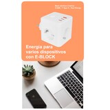 thumbnail of Cubo multi E-BLOCK 3 tomas +int. 2 USB-A+1 USB-C cable 1,4m IP20 blanco