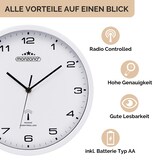 thumbnail of Monzana Funk Wanduhr Funkuhr 31cm Weiß
