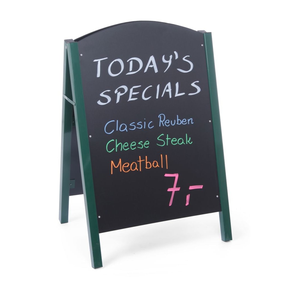 Hendi Kundenstopper Kreidetafel mit grünem Stahlrahmen