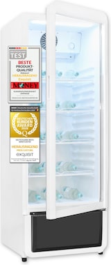 thumbnail of Exquisit Glastürkühlschrank, 240l Getränkekühlschrank mit LED, Umluft, 4 verstellbare Ablagen, CoolPro, GKS5220-GT-431D weiss