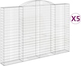 thumbnail of vidaXL Gabionen mit Hochbogen 5 Stk. 300x30x200/220cm Verzinktes Eisen