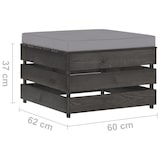thumbnail of Helloshop26 - Tuinset buitenmeubilair 2-delig met kussens grijs geïmpregneerd hout 02_0015886