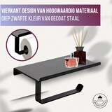 thumbnail of 4bathroomz® WC-Rolhouder Zwart met plankje voor Telefoon - toiletrolhouder