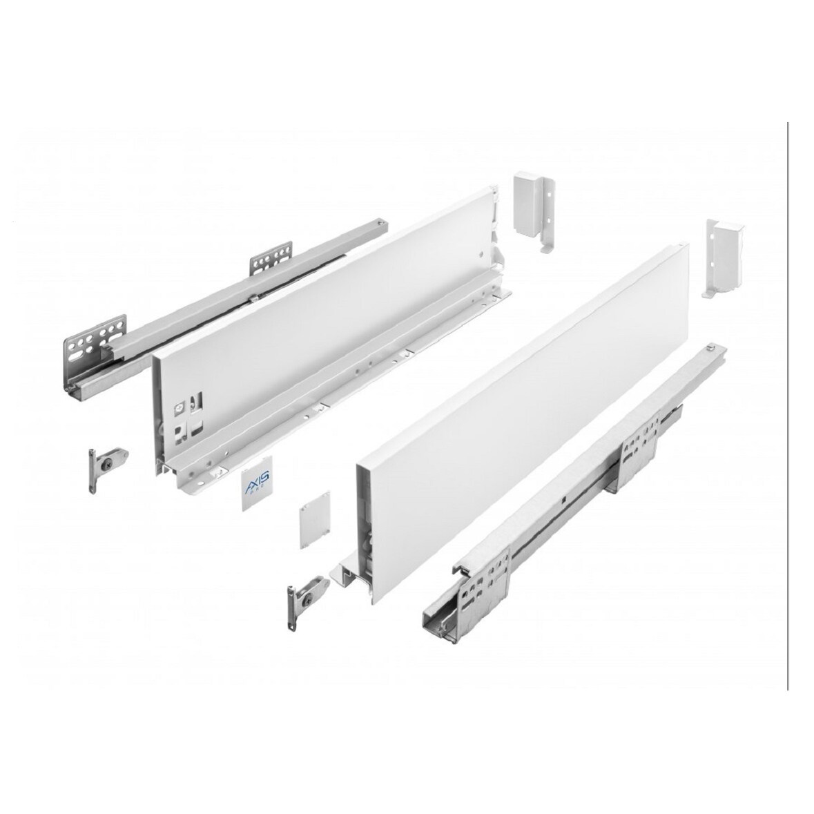 Schubladensystem Weiß Unterflurführungen Soft Close Schubkasten-Set 450mm 120mm