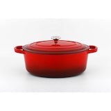 thumbnail of METRO PROFESSIONAL Kasserolle oval / Cocotte, Gusseisen / Edelstahl, 27.9  x 44 x 18.7 cm, emailliert, mit Deckel, 8 L, rot