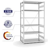 thumbnail of PROREGAL Fachbodenregal Stecksystem | Grundregal | HxBxT 250x130x80cm | 6 Ebenen | Fachlast 240 kg | Einseitig nutzbar | Lichtgrau