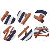 thumbnail of Gartenliege blau-weiß Liegestuhl Sonnenliege Strandstuhl Deckchair Buche dunkel klappbar 10-317