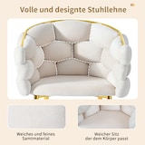thumbnail of Esszimmerstuhl Samt Beige 44x41x74 cm mit goldfarbenem Rückengestell, Metallbeinen und verstellbaren Bodenausgleichern, komfortabel