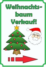 thumbnail of Verkaufsschild Schild Weihnachtsbaum Hochkant mit Pfeil rechts A4 (210x297mm)