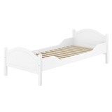 thumbnail of Einzelbett weiß 90x200 Futonbett Bettrahmen Singlebett Zubehör wählbar V-60.30-09WRollrost inkl.