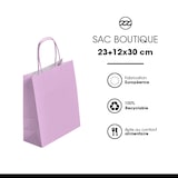 thumbnail of Saco de loja com pegas torcidas ROSA CLARO 23+12x30 cm por 250 - Gimex