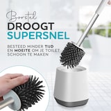 thumbnail of HGMD Toiletborstel Siliconen met Houder - Wit – Wc Borstel - Toilet Borstel Houder – Sneldrogend, Stevig en Hygiënisch